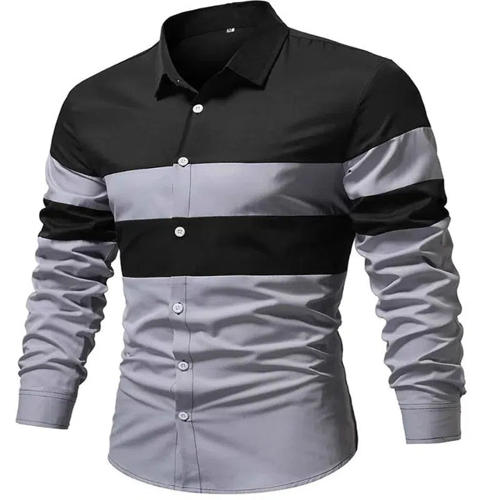 Mens Casual Shirt Long Sleeved V-neck Clothing-Bennys Beauty World