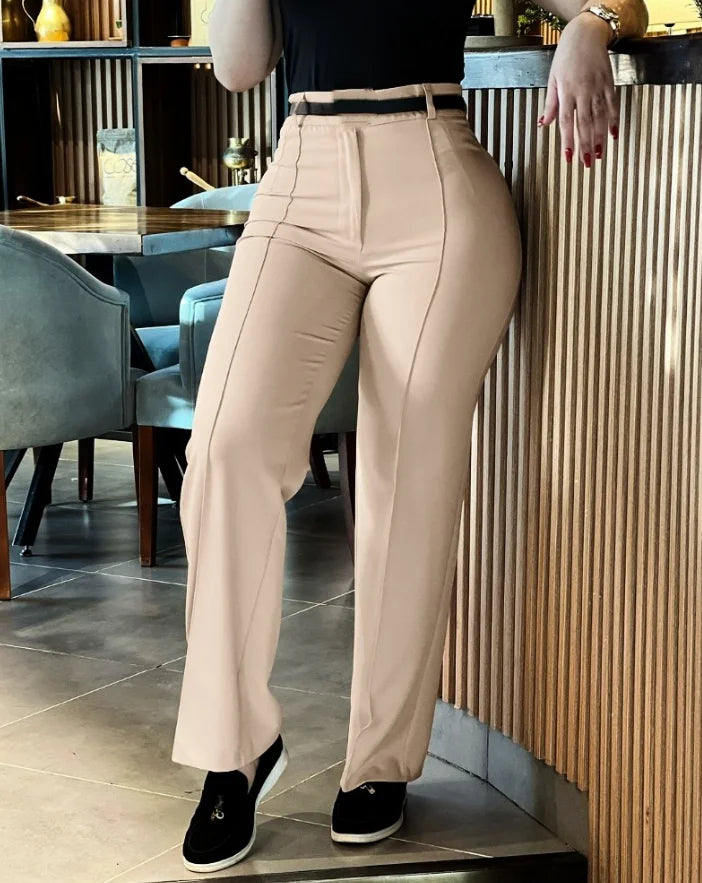 Women's Pants Spring Elegant Office Lady High Waist Pants