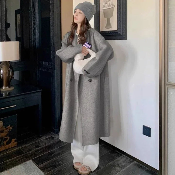Winter Korean Style Women’s Mid-Long Woolen Coat