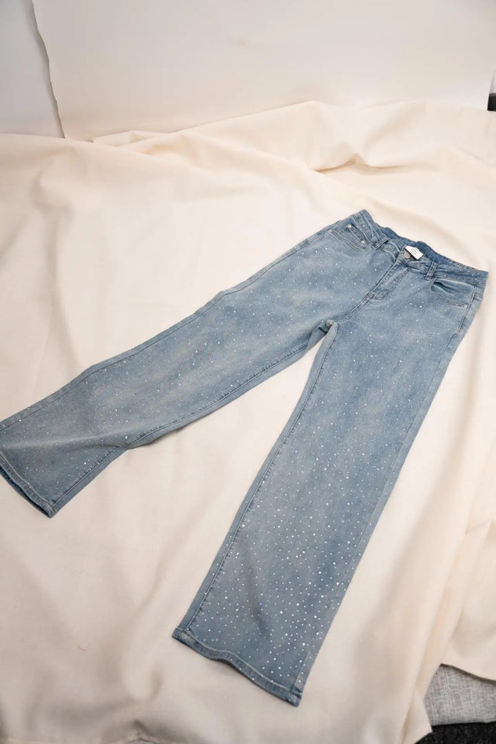 Jeans for Women Straight Diamonds Pants - Bennys Beauty World