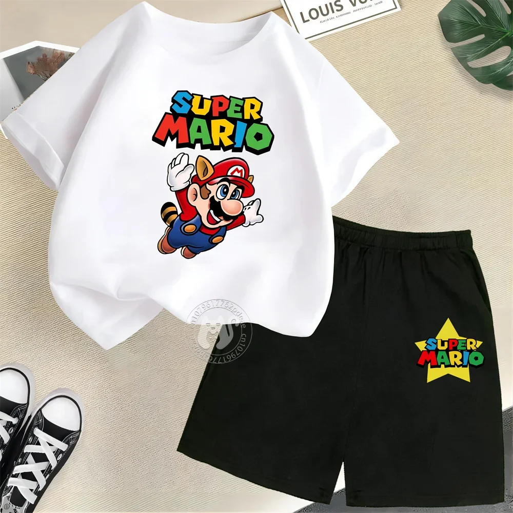Summer Kids Cotton T-shirt + Shorts Set-Outfit Sets-Bennys Beauty World