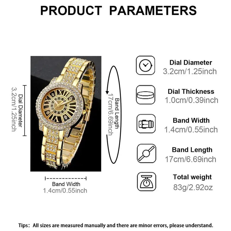 2pcs Luxury Quartz Wristwatches Simple Bracelet Women Leisure Casual Set-Watches-Bennys Beauty World