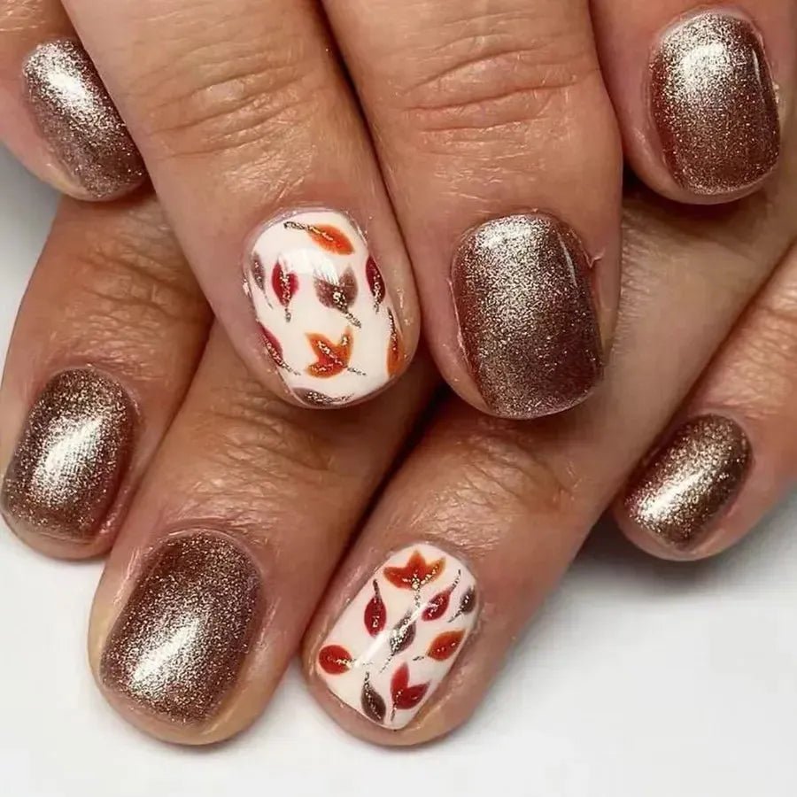 Short Square French Flower Press - On Nails 24 Pcs - Bennys Beauty World