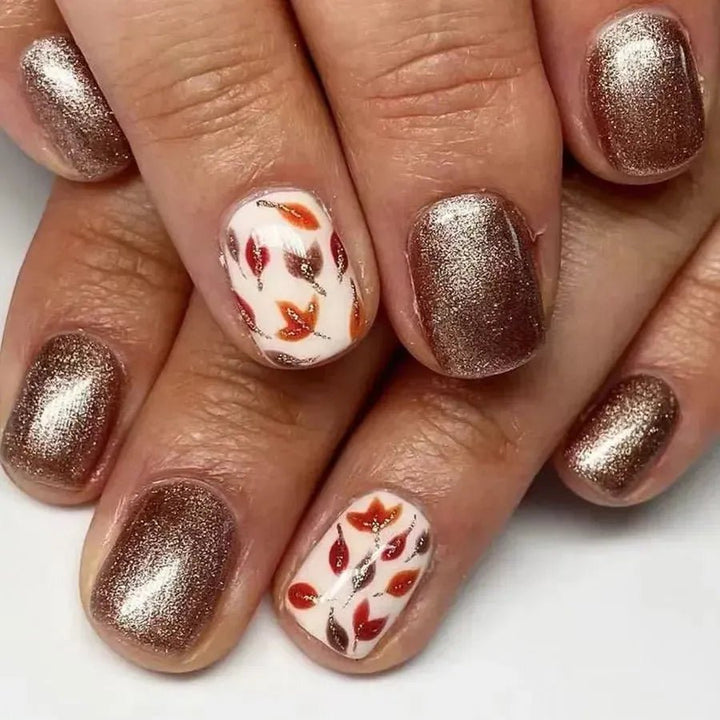 Short Square French Flower Press - On Nails 24 Pcs - Bennys Beauty World