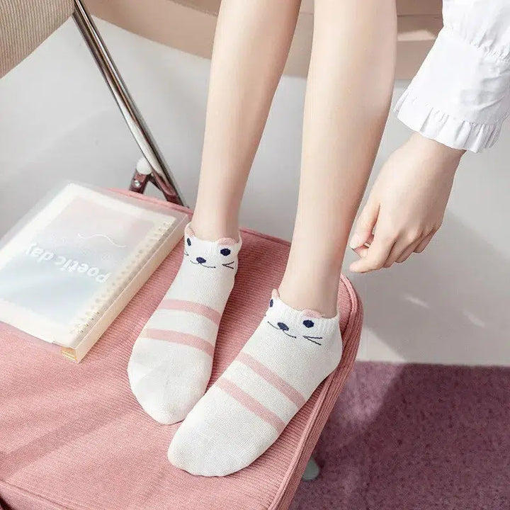 5 Pairs Womens Short Tube Socks-socks-Bennys Beauty World