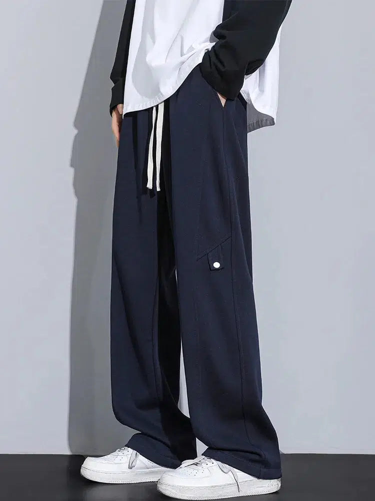 Men's Sweatpants Fashion Solid Color Wide Leg Trousers