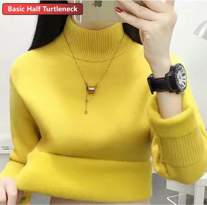 Women’s Turtleneck Velvet-Lined Winter Sweater