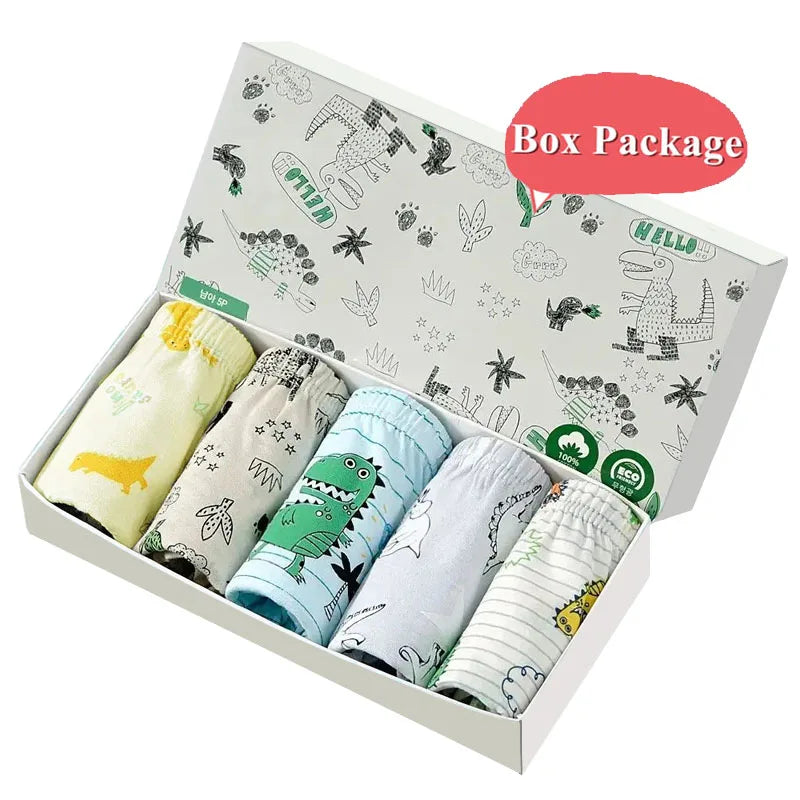Boys Cotton Cartoon Briefs Multipack | Dinosaur &amp; Truck Print