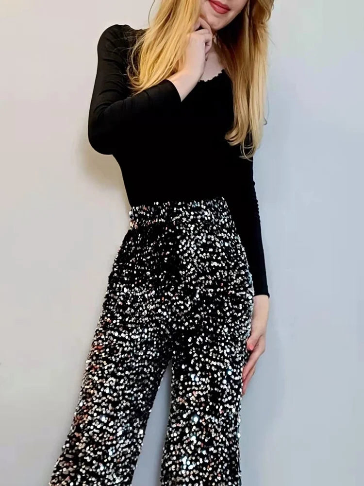 Women's Fashion Trendy Sparkling Gold Pants