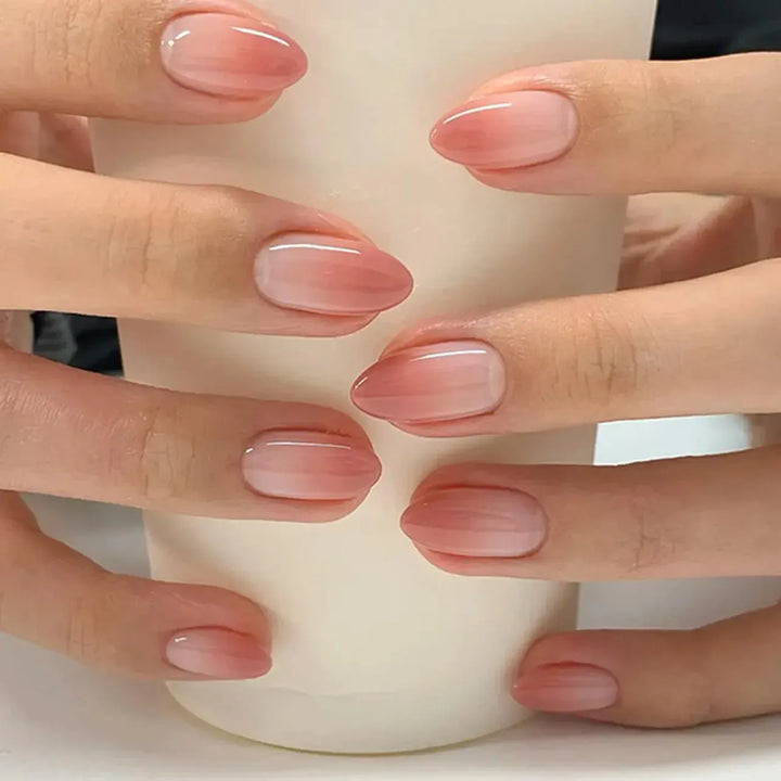 Almond Press-On Nails – 24 Pcs Flower Pattern False Nails | Bennys Beauty World-Nails-Bennys Beauty World