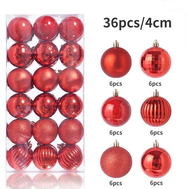 1Box 24/36pcs Christmas Ball Christmas Tree Ornament