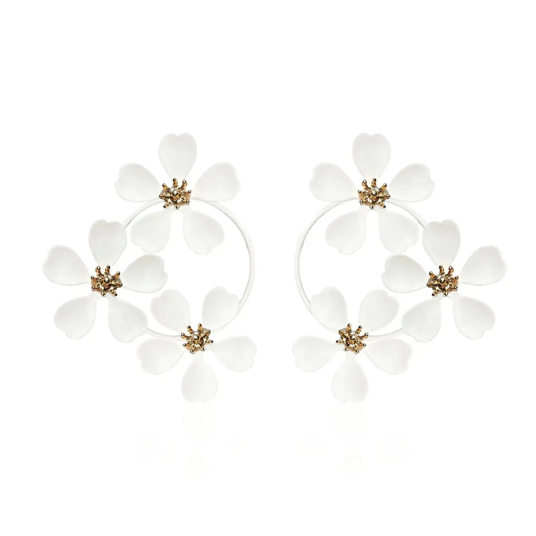Botanical Flower Drop Earrings | Vintage Bohemian Style-earrings-Bennys Beauty World