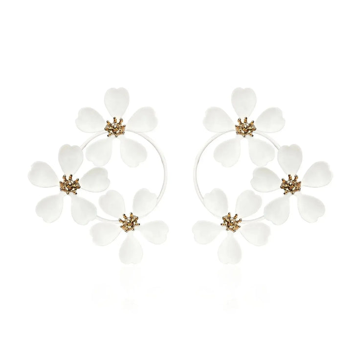 Botanical Flower Drop Earrings | Vintage Bohemian Style-earrings-Bennys Beauty World
