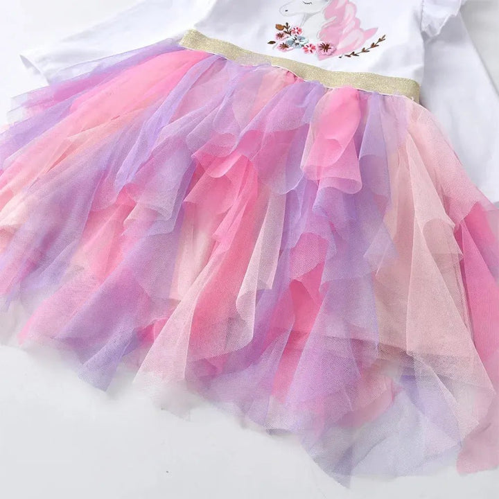 VIKITA Girls Floral Mesh Tulle Princess Dress Ages 3–10 - Bennys Beauty World