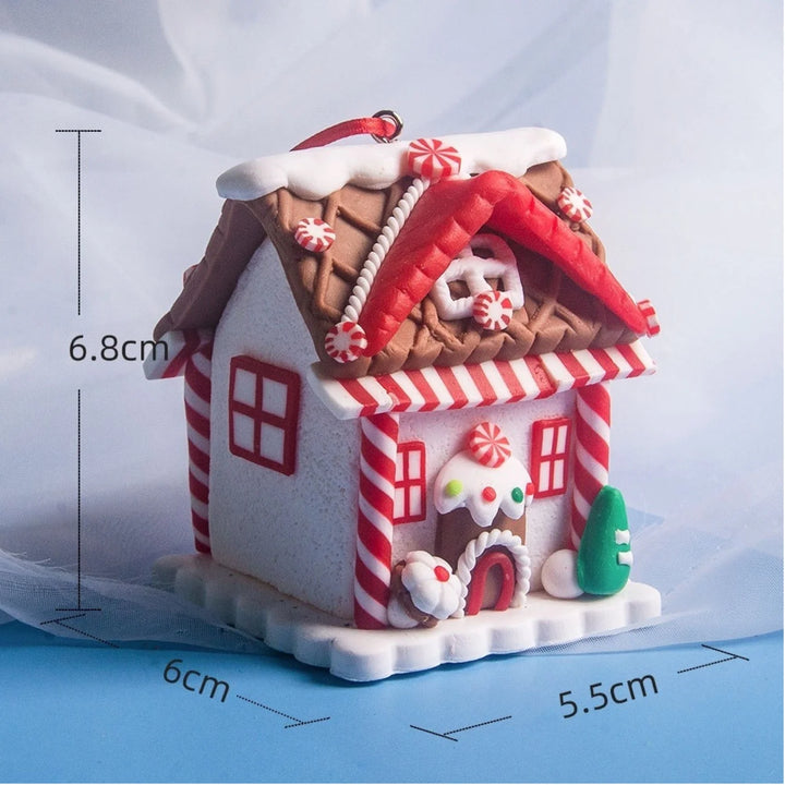 5 pcs House Ornaments Holiday Christmas Tree Ornament