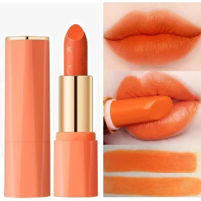 Orange Color Lipstick Lip Glaze Matt