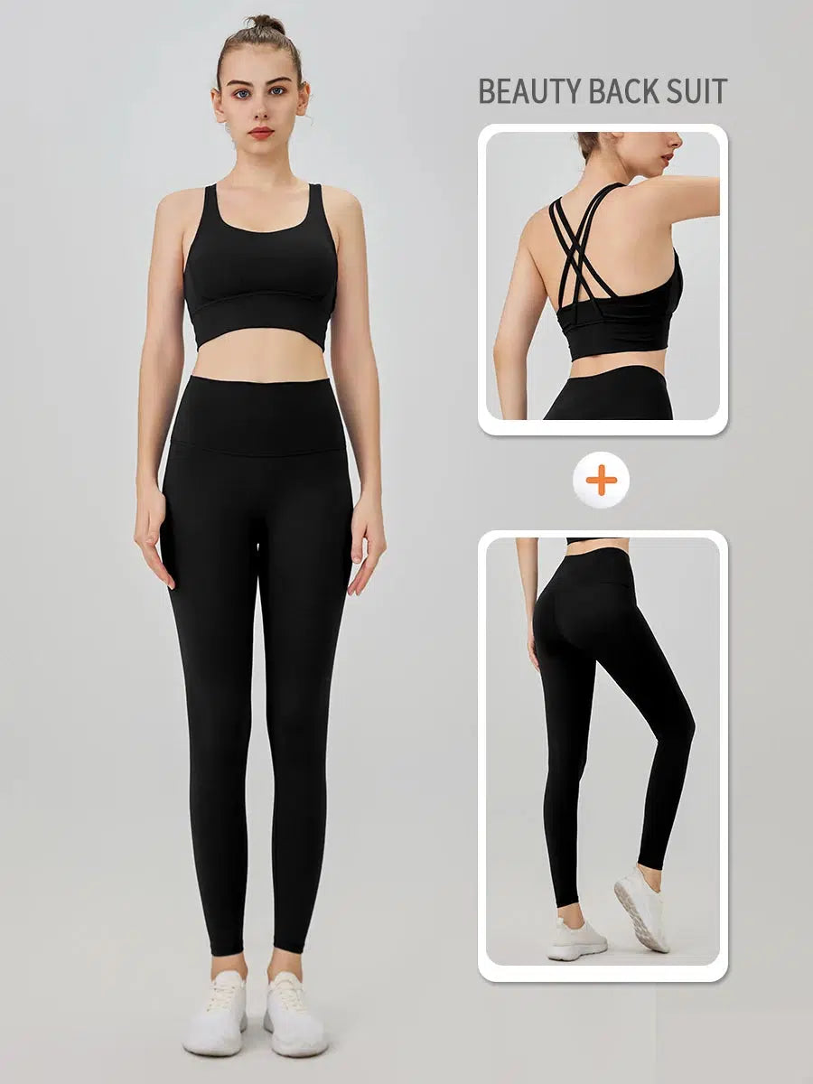 2 Piece Yoga Clothes Womens Tracksuit Athletic Wear-Cropped Top-Bennys Beauty World