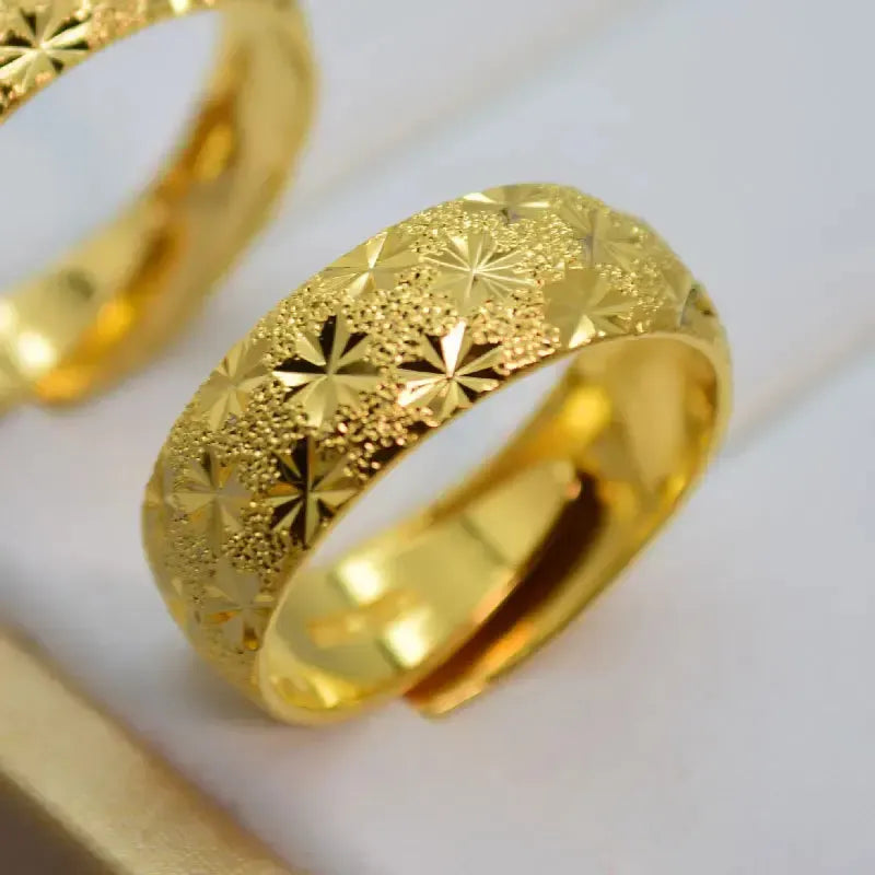 14K Gold Filled Gypsophila Ring – Fade-Free Wedding &amp; Engagement Band for Men &amp; Women-Ring-Bennys Beauty World