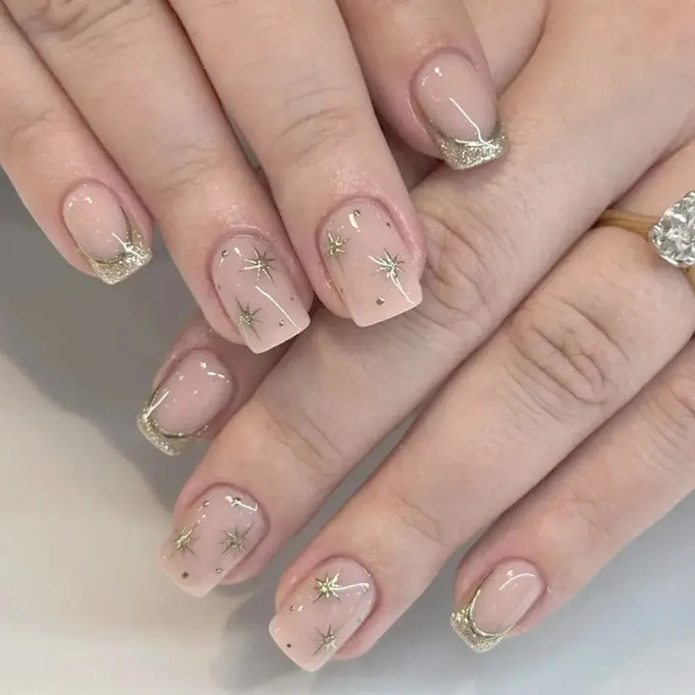 Short Square Press-On Nails – 24 Pcs Acrylic False Nail Tips | Bennys Beauty World-Nails-Bennys Beauty World
