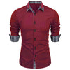 Cross-border new fashion trend men's spring autumn men's plaid shirt-Shirts-Bennys Beauty World