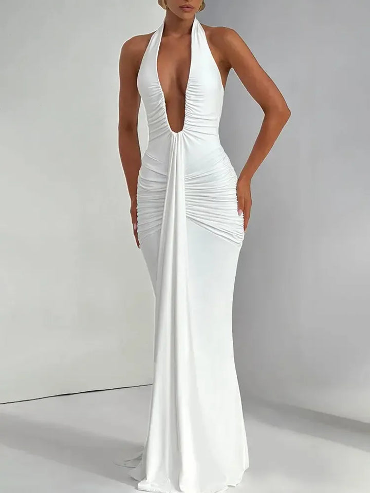 Mozision Women's Summer Halter Maxi Gown – Sleeveless Dress-Dresses-Bennys Beauty World