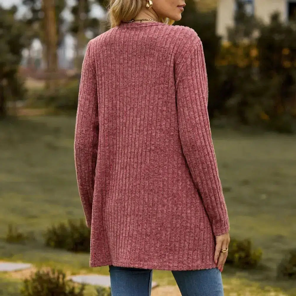 Knitted Single-breasted Sweater For Women