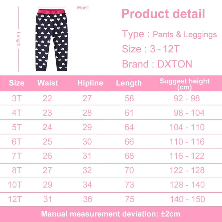 Girls Heart Shape Print Leggings Pants