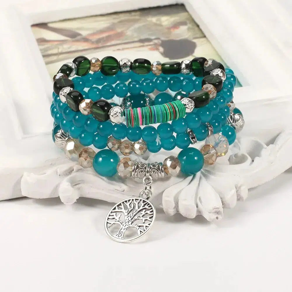 Multi-Layer Pendant Bracelet Artificial Crystal Glass-bracelet-Bennys Beauty World