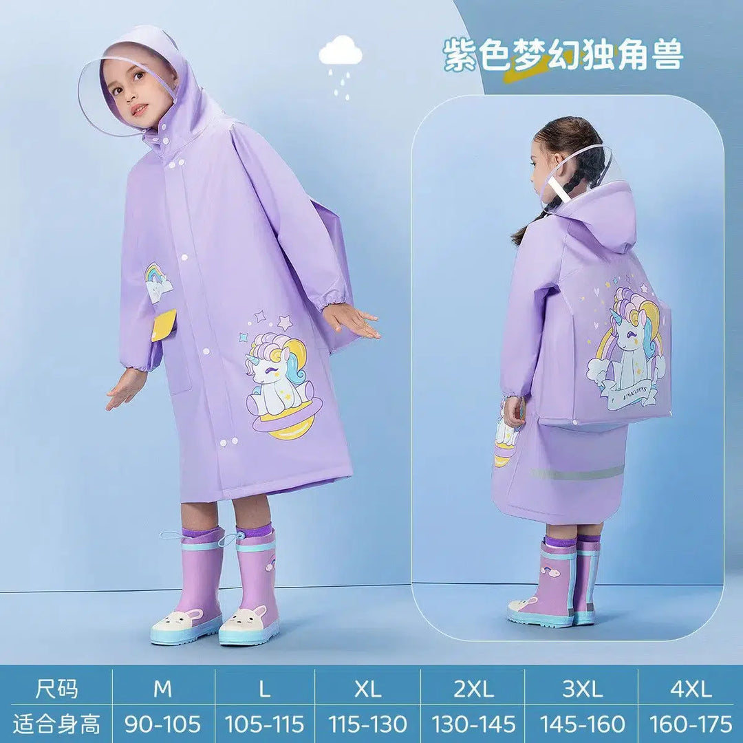 Waterproof Kids Rain Coat Portable Cartoon Rainwear Suit-Suit-Bennys Beauty World