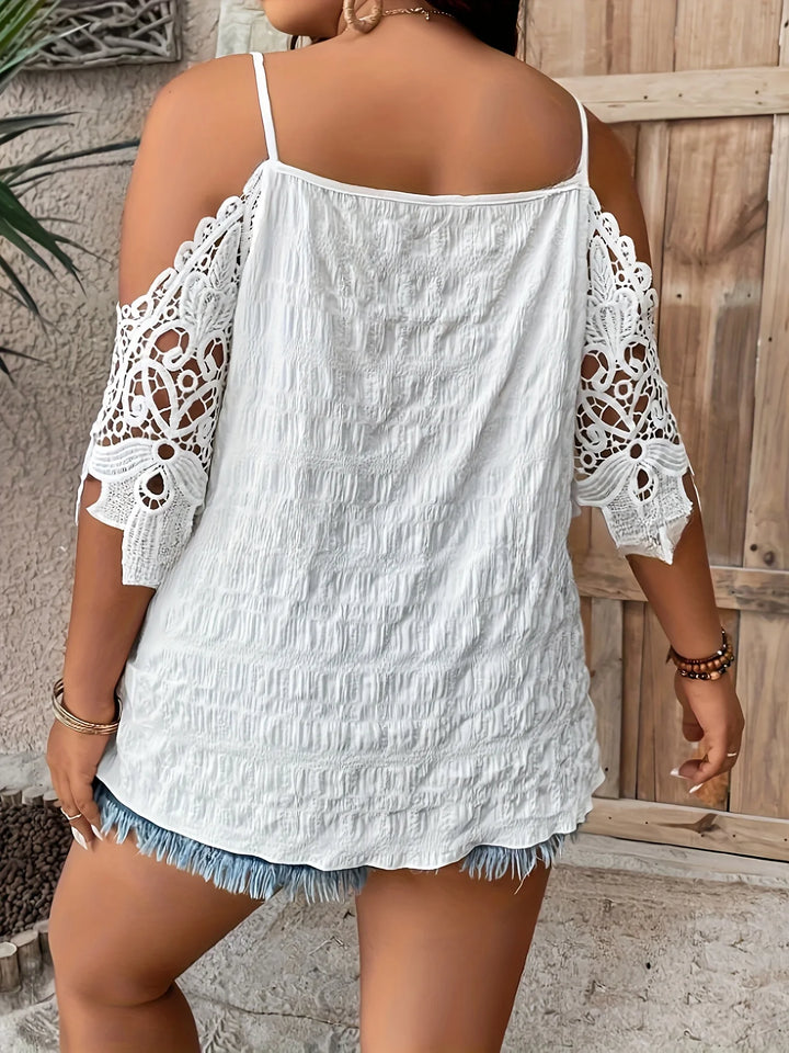Plus Size Summer Women Elegant Off Shoulder Blouses Shirt-Shirt-Bennys Beauty World