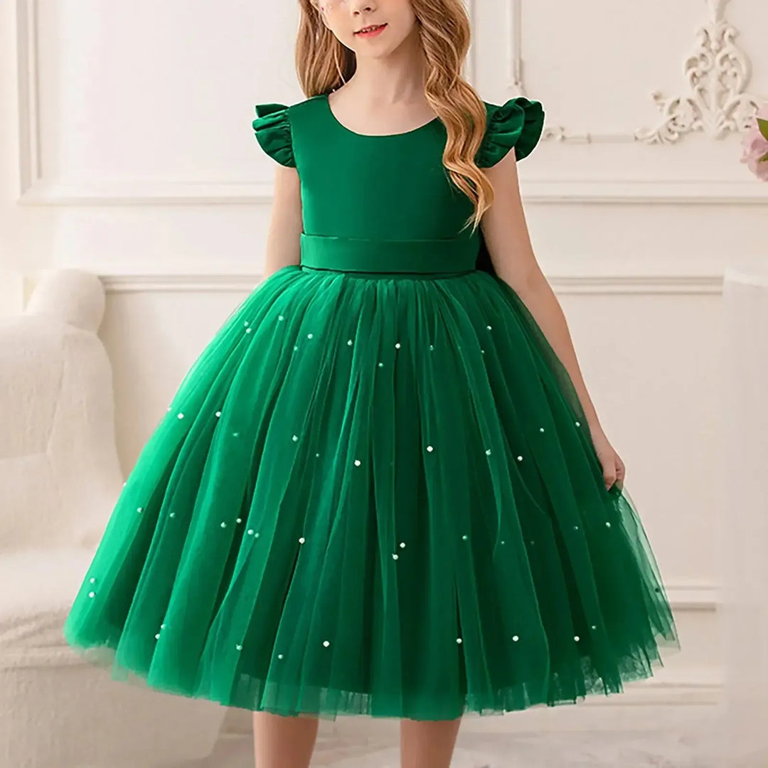 Girls Flower Girl Dress – Christmas &amp; Party (18M–9Y) - Bennys Beauty World