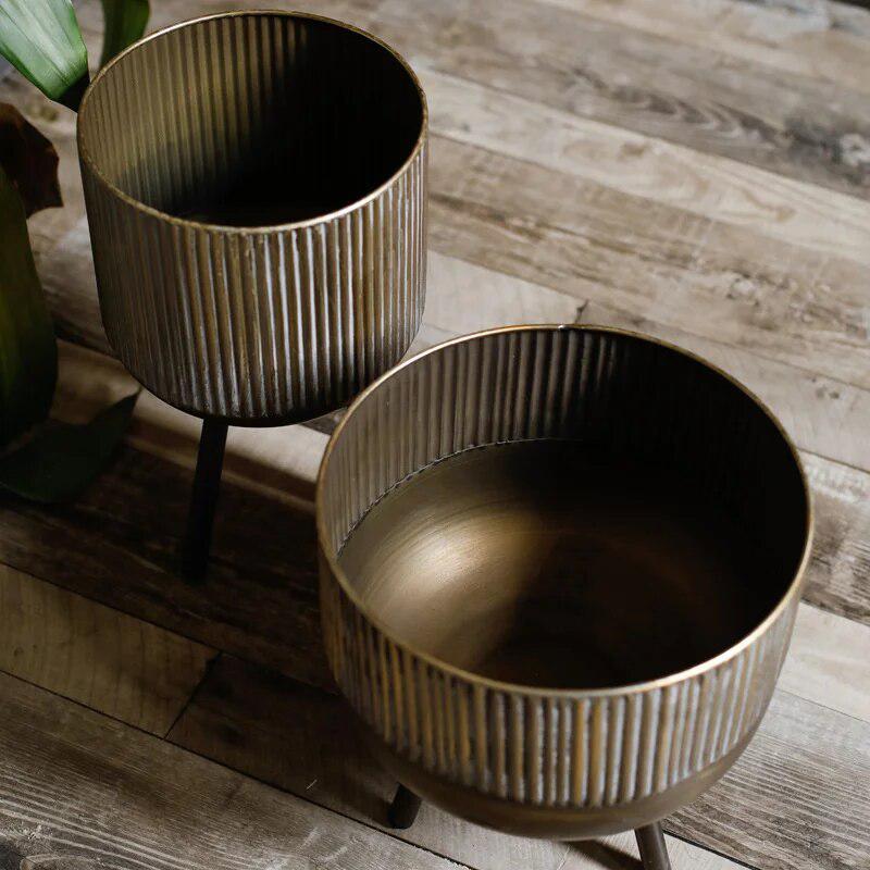 Metal Flowerpots Decor-Plant & Flower Bulbs-Arlik interiors