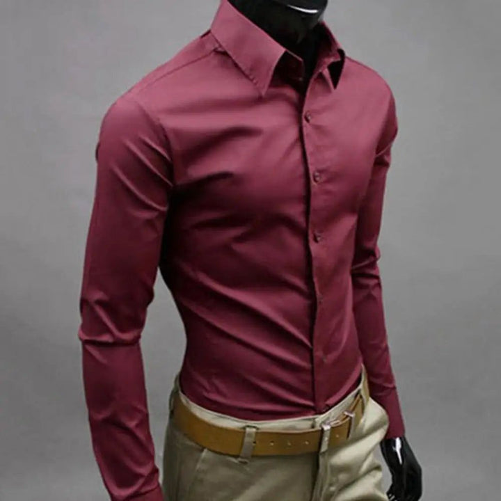 Men's Shirt Cotton Business Fitted Shirt