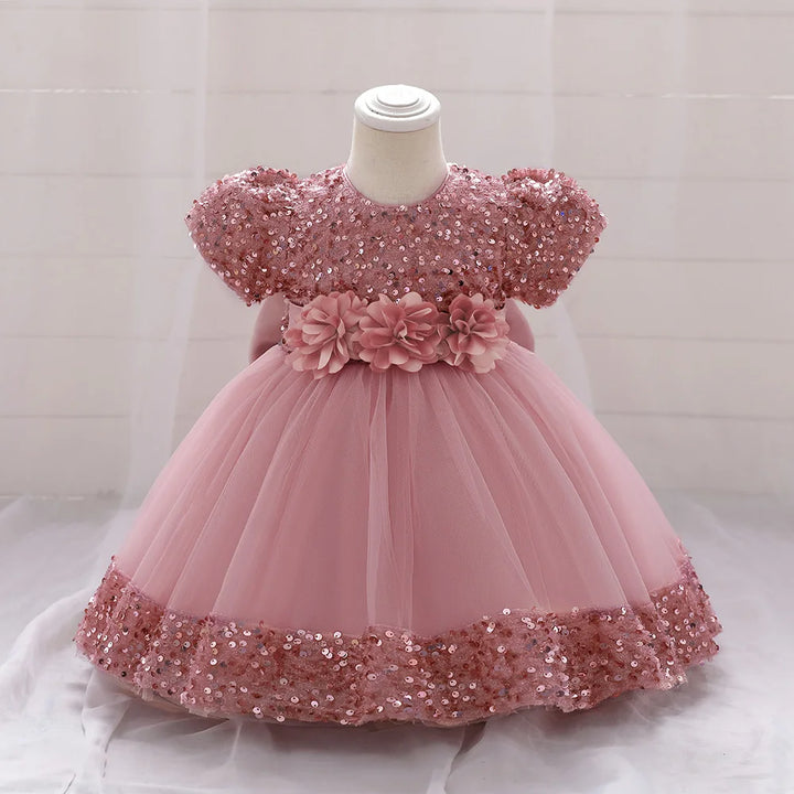 Toddler Baby Sequin Party Dresses Baptism Princess Dress