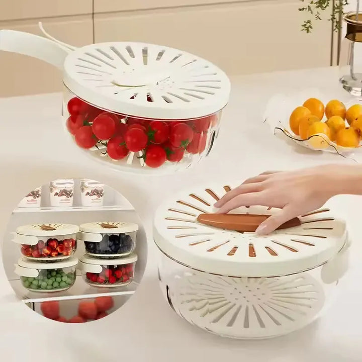Kitchen Colander Storage Basket Multifunctional Bowl with Strainer-kitchen tools-Bennys Beauty World