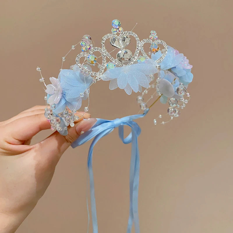 Artificial Flower Crown Headband for Girls Sweet Floral Hair Hoop