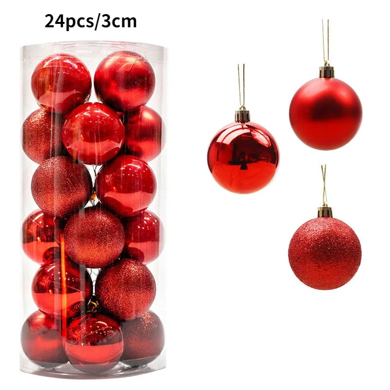 1Box 24/36pcs Christmas Ball Christmas Tree Ornament