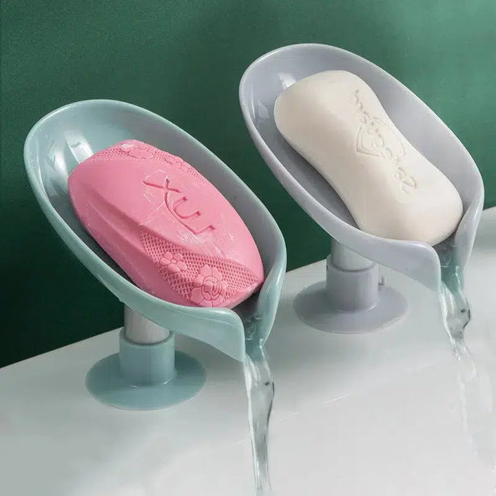 2pcs Drain Soap Holder Leaf Shape Soap Box-Decorative Trays-Arlik interiors