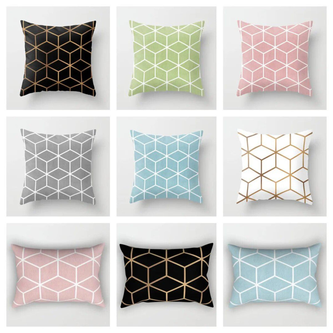 Geometric cube Plush pillowcase，living Room Sofa Throw Pillow Cushion Cover 40x40,45x45,50x50,60x60 30x50 40x60，Home Decoration-Arlik interiors