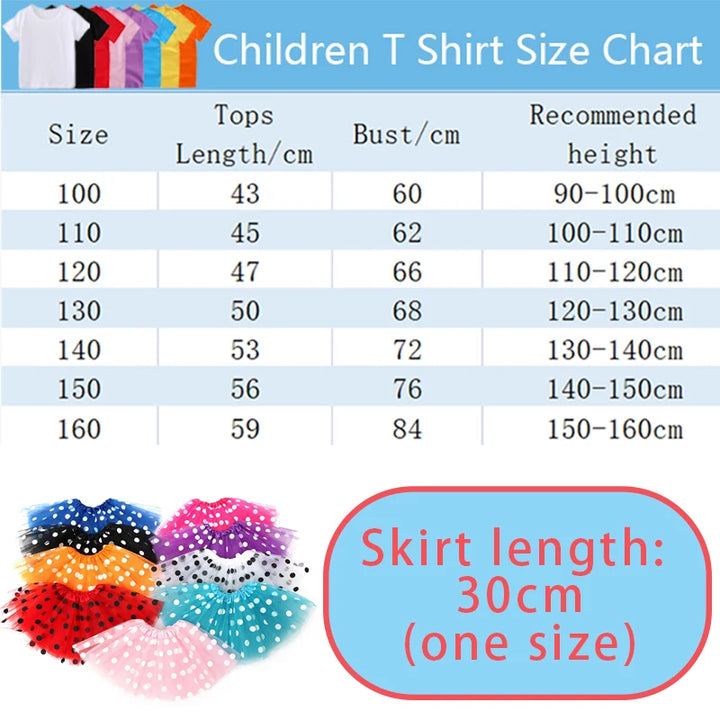Summer Kids Girls Clothes Little Pony T-Shirt+Tutu Skirt 2pcs Clothing Sets