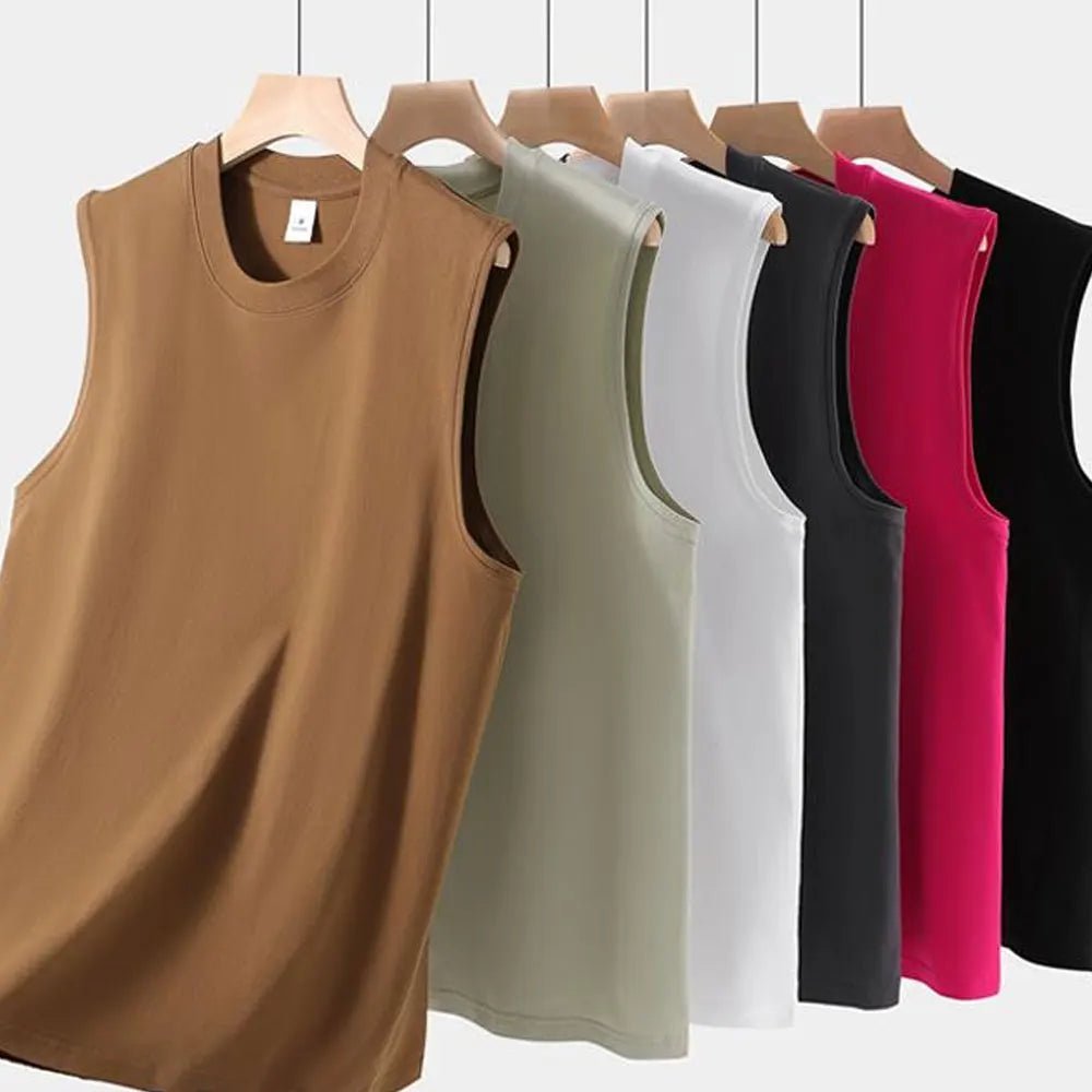 Men's 220g Cotton Sleeveless Vest | Casual Streetwear Tank Top - Bennys Beauty World