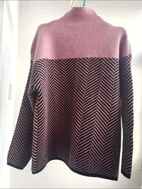 Winter Warm Sweater Womens Striped Knitted Tops