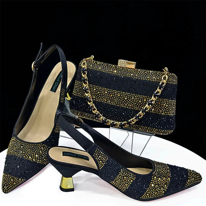 African Party Shoe and Bag Set Italian Shoes with Matching Bags
