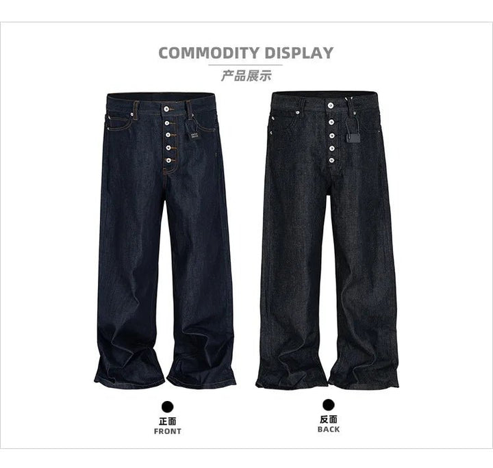MIJKO High Street Dark Blue Straight Leg Denim Jeans | Unisex - Bennys Beauty World