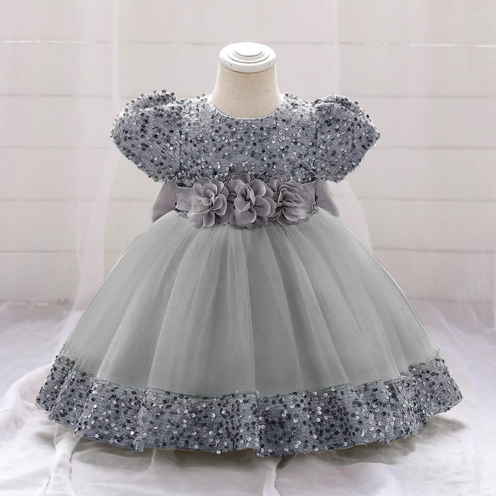 Toddler Baby Sequin Party Dresses Baptism Princess Dress