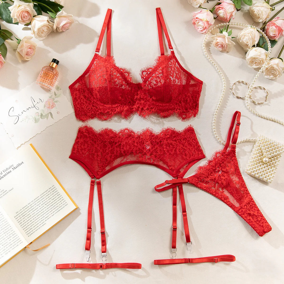 Valentines Day Lingerie Bra and Panty Lace Underwear