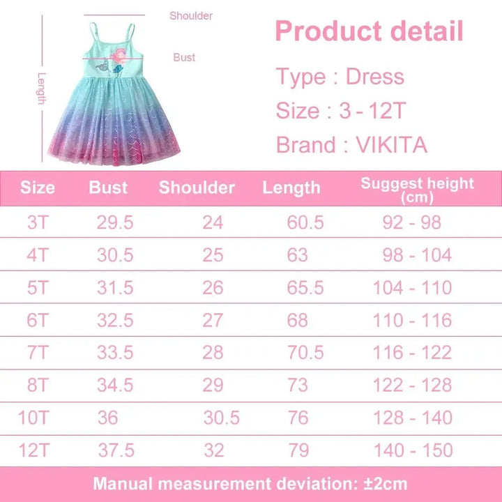 VIKITA Girls Mermaid Princess Dress - Bennys Beauty World