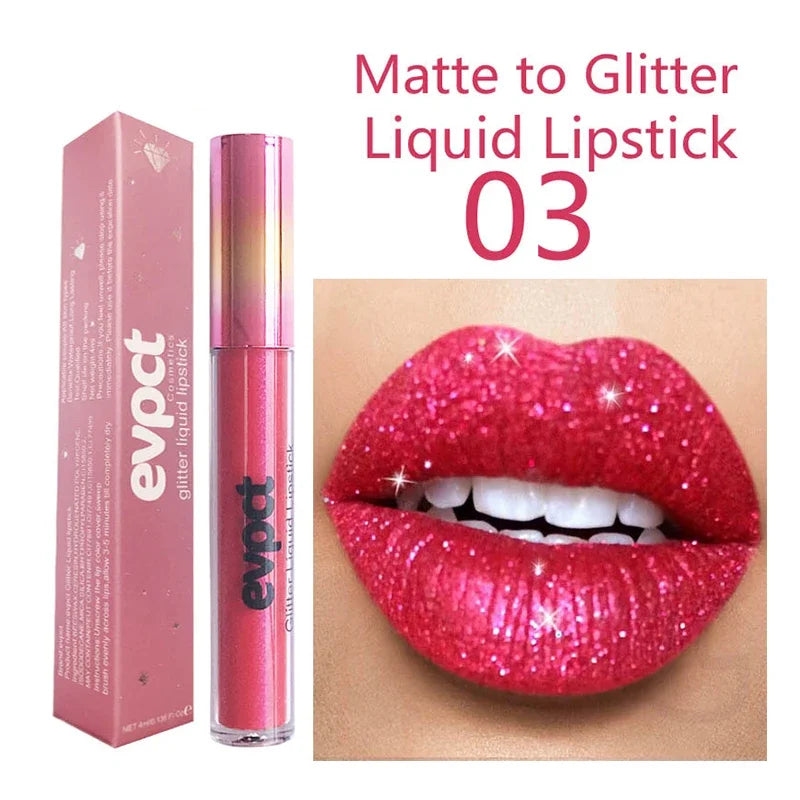 15 Colors Sexy Shimmer Diamond Glitter Matte Lip Gloss