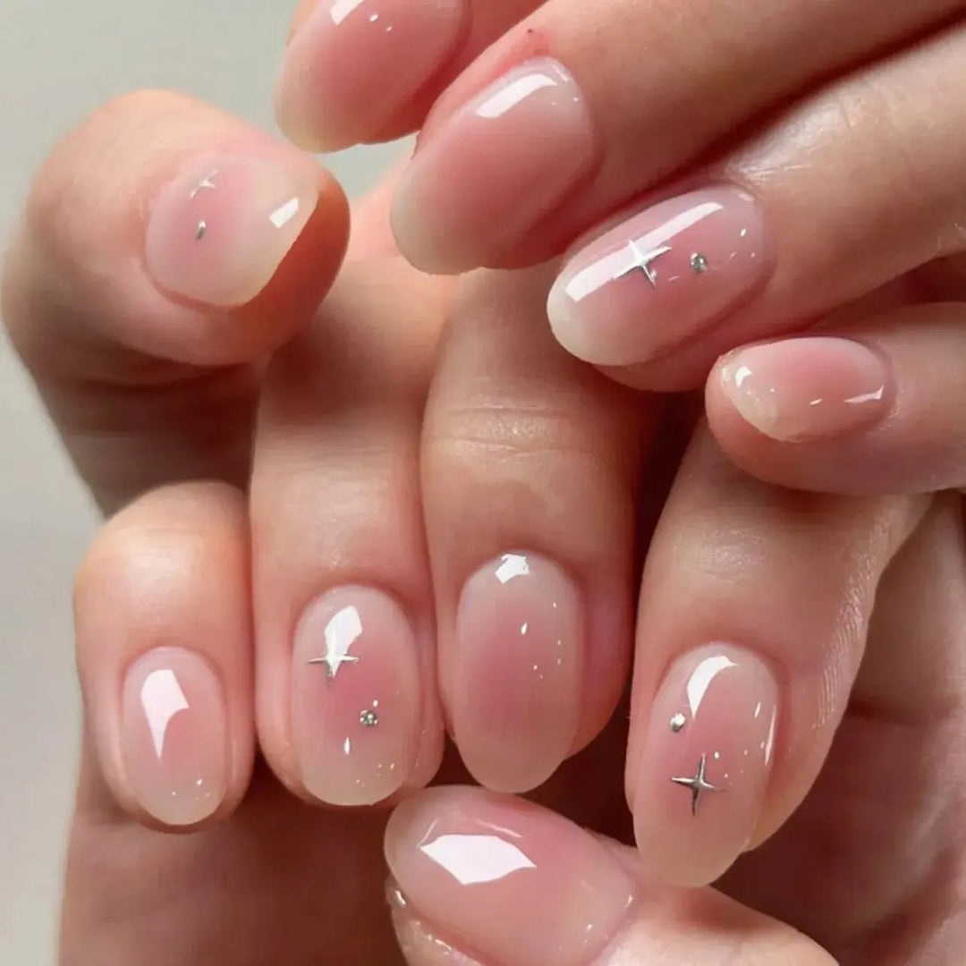 Almond Press-On Nails – 24 Pcs Flower Pattern False Nails | Bennys Beauty World-Nails-Bennys Beauty World