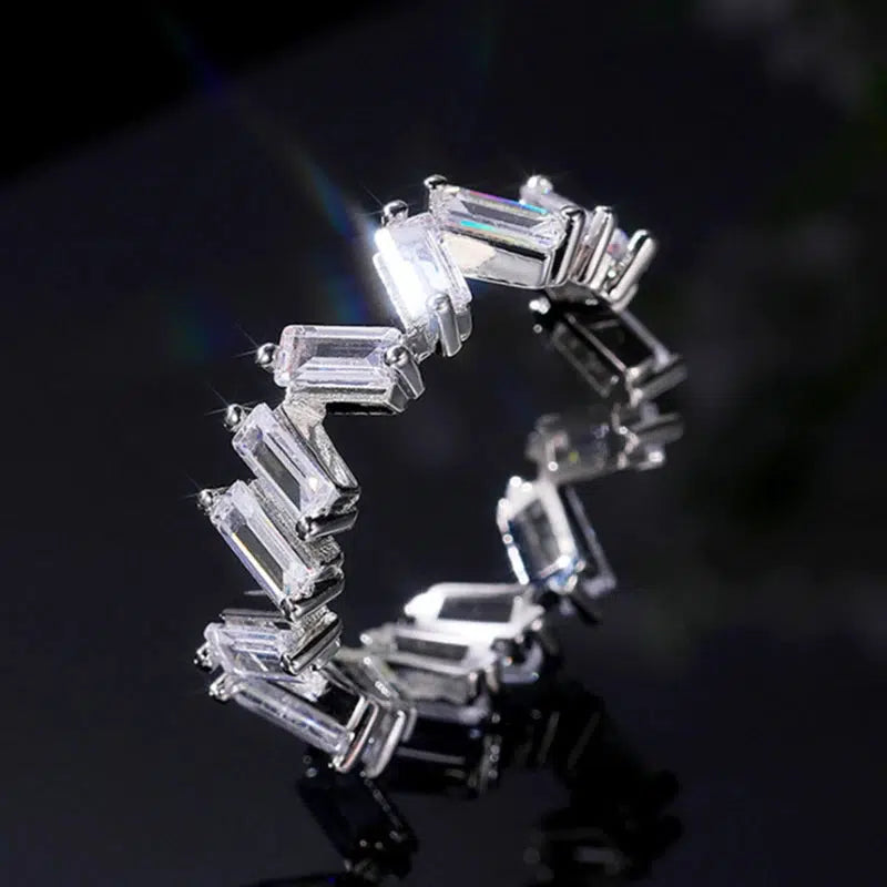 Crystal Zircon Ring Fashion Wedding Band Rings for Women-Ring-Bennys Beauty World